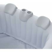 AREBOS Comfort Set 2 Coussins pour la Nuque + Porte-Boisson pour Bain à remous Blanc 100% imperméable Forme Ergonomique - blanc
