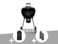 Barbecue à charbon Charcoal Napoleon Kettle Premium 47 cm + Housse pour barbecue à charbon Kettle Premium 47 cm + Gants pour barbecue en cuir véritabl