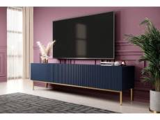 Bobochic meuble tv 200 cm kasha pieds or bleu foncé