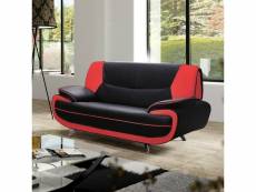 Canapé 2 places design noir et rouge marita-