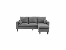 Canapé d'angle réversible boston - tissu gris foncé - l 194 x p 139 x h 83 cm MLMBOSTONGR