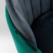 Chaise Hojas velours gris et vert Kare Design