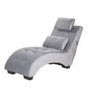 Chaise longue en velours gris