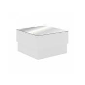 Dansmamaison - Table basse carrée Verre Miroir/Bois Blanc - typar - l 60 x l 60 x h 35 cm - Blanc
