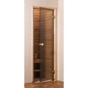 Desineo - Porte de Sauna Bronze 60 x 190 en verre trempé