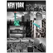 Feeby - Tableau bois new-york - 40 x 50 cm - Multicolore