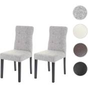 HW - 2x chaise de salle à manger C-E58, fauteuil - similicuir crème, pieds clairs