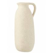 Jolipa - Vase cruche haut avec anse en céramique blanc