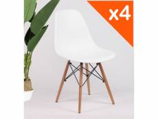 Kosmi - lot de 4 chaises blanches style scandinave