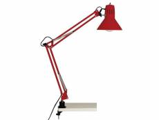 Lampe de bureau clip articulée hobby rouge en métal