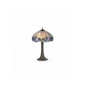 Lampe de table Tiffany Cofee 2 Ampoules Bleu