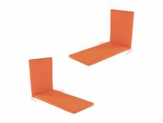 Lot de 2 coussins standard pour chaise longue de jardin orange,60x196x5 cm N52504703