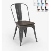Lot de 20 pièces chaises Lix industrial acier bois