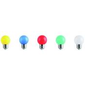Lot de 5 ampoules led E27 spherique couleur - 220V