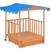 Maison de jeu d'enfants et bac à sable Bois de sapin Bleu UV50 Vidaxl Bleu