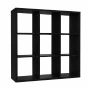 Meubletmoi - Etagère cube 9 casiers noir mat bibliothèque moderne - classico