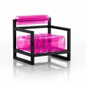 Mojow Design - yoko eko fauteuil noir cadre bois cristal