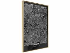 Paris prix - affiche murale encadrée "city map paris dark" 20 x 30 cm or