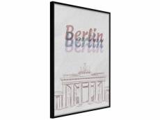 Paris prix - affiche murale encadrée "pastel berlin" 40 x 60 cm noir