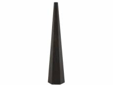 Pied de lampe octogonale sur pied en bois de feuillus noir - l 140 x l 26 x h 30 cm