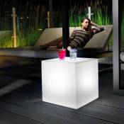Pouf d'extérieur table basse de jardin cube lumineux LED RGB Home Fitting | Induction - RVB - 45 x 45