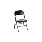 Sans Marque - Chaise pliante Métal noire - Lot de 2 - Maxiburo - Noir