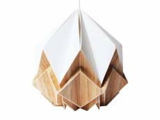 Suspension origami en ecowood et papier blanc - taille s