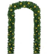 Swanew - Guirlande de Noël, décoration de Noël en rotin de 500 cm avec lumières led pour la maison, le jardin, les escaliers, la cheminée, la porte