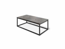 Table basse rectangulaire madere en bois massif et finition grise - 120x60. Meuble style industriel