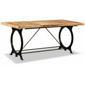 Table de salon salle à manger design bois de manguier brut 180 cm - Bois