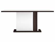 Table extensible 180cm AROLLA coloris blanc/bois foncÃ©
