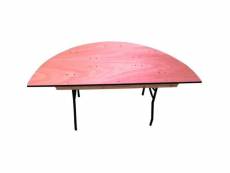 Table pliante polyvalente bois demi-ronde 152 x 76 cm - 76 cm