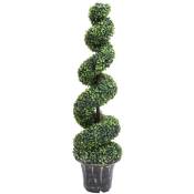 Torana - Plante de buis artificiel en spirale avec pot Vert 117 cm