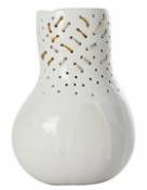Vase Butternut Embroidery / Ø 15 x 21 cm - Domestic blanc en céramique