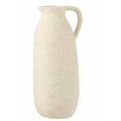 Vase cruche haut avec anse en céramique blanc 15x14x36
