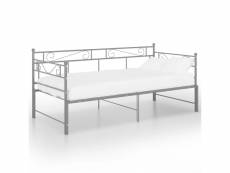 Vidaxl cadre de canapé-lit extensible gris métal 90x200 cm
