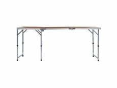 Vidaxl table pliable de camping aluminium 180x60 cm 48174