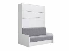 Armoire lit escamotable sofa automatica 140 cm blanche