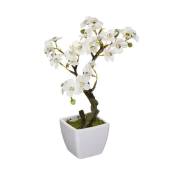 Atmosphera - Plante artificielle Cerisier en pot H 26 cm Blanc