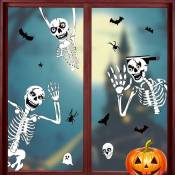 Autocollants de fenêtre d'Halloween, décorations et autocollants de fenêtre d'Halloween, faucheuse, citrouille, momie et hanté