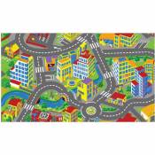 AWE - Tapis de jeux circuit - Ville - Smart City - 95 cm x 133 cm - Multicolor