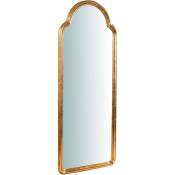 Biscottini - Miroir mruale en bois finition feuille or vieilli aux dimensions L40XPR3XH100 cm Made in Italy