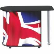 Bureau avec plateau pivotant et rangement noir imprimé drapeau Anglais Kool 105 cm