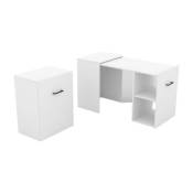 Bureau pliable spécial petite espace collection flip coloris blanc. - Blanc