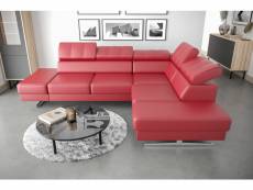 Canapé d'angle en cuir emporio 300 x 225 cm en plusieurs couleurs - couleur: rouge - angle: droit Azura-44759_20360