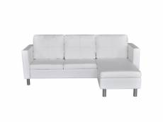 Canapé sectionnel à 3 places cuir synthétique blanc 241980