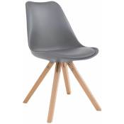 Chaise avec des jambes en bois claires légères et assise de différentes couleurs comme colore : Gris