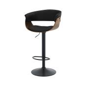 Chaise de bar réglable et pivotante 59/81 cm en cuir