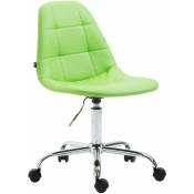 Chaise de bureau élégante en fauteuil en cuir écologique avec siège réglable dans différentes couleurs Couleur : Vert
