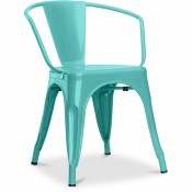 Chaise de salle à manger avec accoudoirs - Design industriel - Acier - Nouvelle édition - Stylix Vert pastel - Acier - Vert pastel